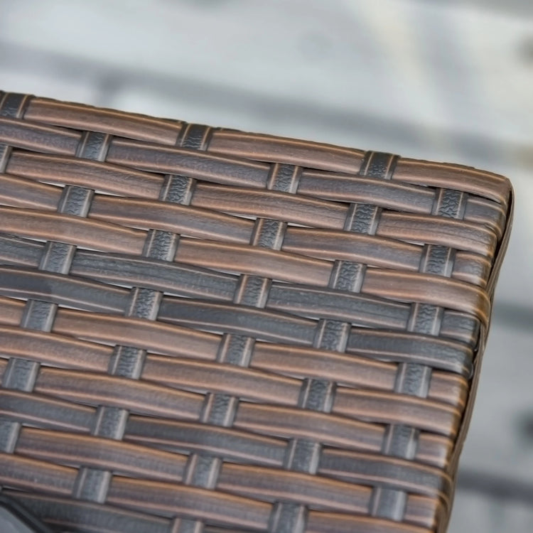 Tavolino da Giardino in Polyrattan Marrone con Porta Ombrellone, Arredo per Esterni, Patio e Balcone, 54x54x55cm, Resistente alle Intemperie
