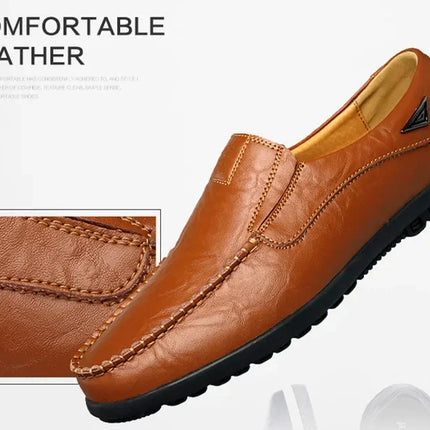 Scarpe Casual da Uomo in Vera Pelle di Lusso, Mocassini Estivi Cuciti a Mano, Traspiranti, Slip-on, Scarpe da Guida, Taglia Grande 47