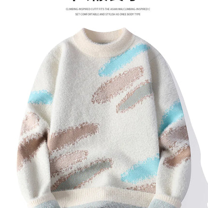Men's New Fall and Winter Sweater Bottoming Shirt Men's O Neck Design Comfortable Lazy Windproof Warm Pullovers Men's R126