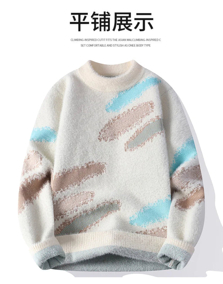Men's New Fall and Winter Sweater Bottoming Shirt Men's O Neck Design Comfortable Lazy Windproof Warm Pullovers Men's R126