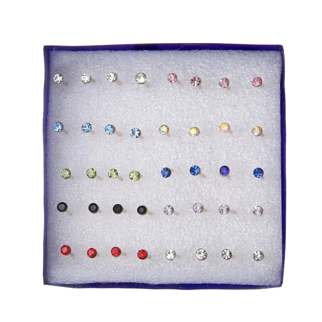20 paia di orecchini a bottone con strass multicolori per donna uomo orecchini piercing rotondi in cristallo minimalista gioielli quotidiani per feste platinumshop