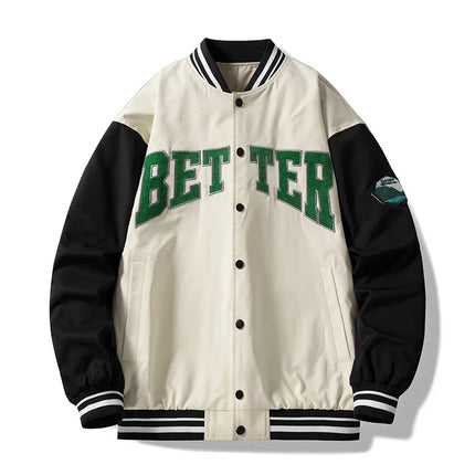 Men Varsity Baseball Bomber Jacket Hip Hop Harajuku Bone Letter Patchwork Leather Jackets Streetwear Women Unisex College Coats