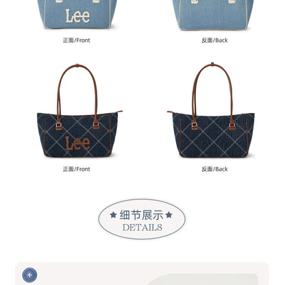 LEE Women Crossbody Shoulder Bag Double-strand Arched Handle Design Daily Travel Shopping Bag Stylish College Student Tote Bag