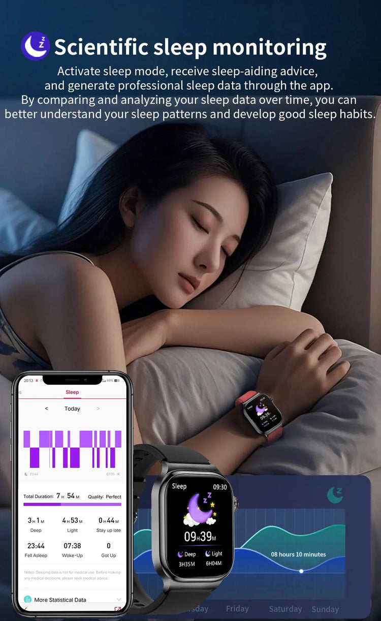 2026 Nuovo Misurazione Accurata Salute Smart Watch ECG + PPG Acido Urico Pressione Sanguigna Lipidi Nel Sangue Chiamata BT Smartwatch Per Le Donne Degli Uomini platinumshop