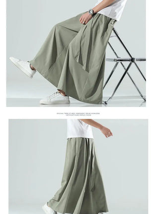 Abbigliamento da uomo in stile cinese estate sottile seta di ghiaccio pantaloni larghi Casual da uom