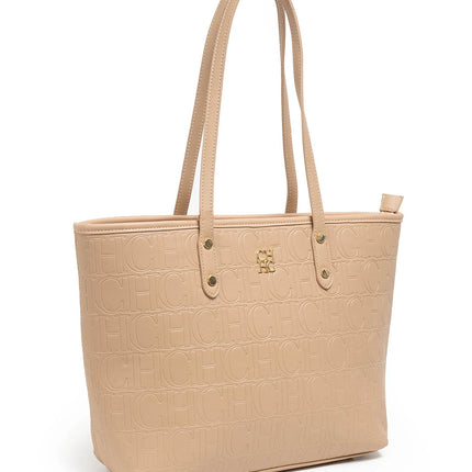 CH 2026 New Embossed Tote Bag Set 2Pcs Large Capacity Shoulder Bag with Pouch Luxury Designer Handbag for Women PlatiNum