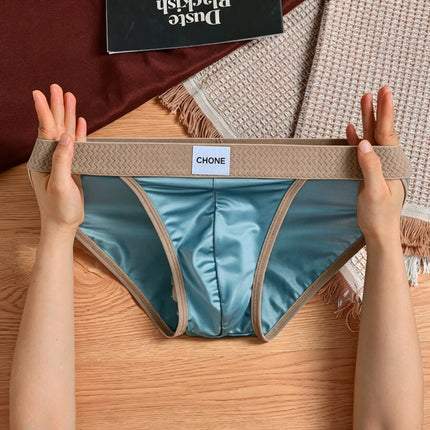 3 pezzi LORIEN CREST Slip bikini triangolari da uomo in raso di seta di lusso, traspiranti, ultra morbidi, comodi, sexy, intimo maschile