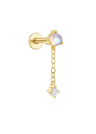 Orecchini con polsini piatti filettati con nappa tempestata di diamanti di nuovo stile, accessori per orecchie in stile europeo e americano. platinumshop