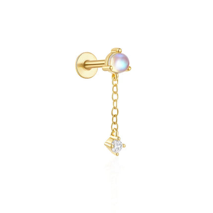 Orecchini con polsini piatti filettati con nappa tempestata di diamanti di nuovo stile, accessori per orecchie in stile europeo e americano. platinumshop