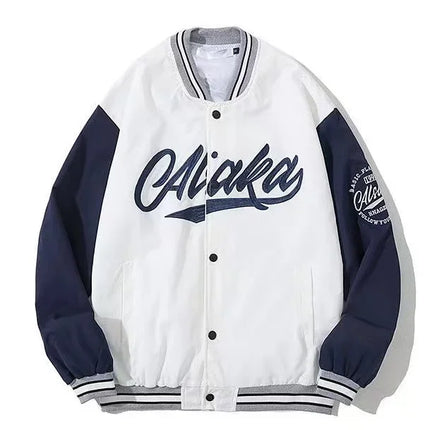 Street Popular Letter Flocking Embroidered Jacket And Coat Men 2023 New Y2K Harajuku Hip Hop Spliced Motorcycle Baseball Uniform