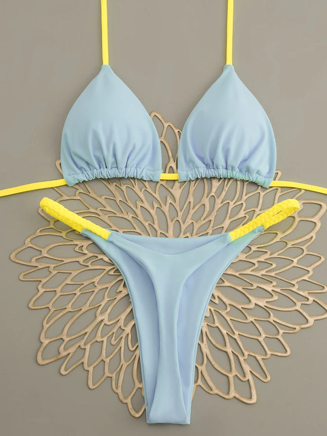 Micro Bikini 2026 Push Up Swimsuit Women Sexy Swimwear Mini Bikini Set Thong Biquini Bathing Suit Halter Summer Beachwear