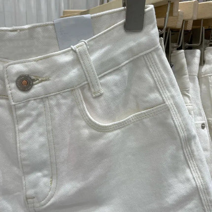 Y2k Pantaloncini di jeans strappati da donna Nuova linea A ampia con bordi sfilacciati per pantaloni corti estivi Pantaloncini di jeans streetwear da donna neri