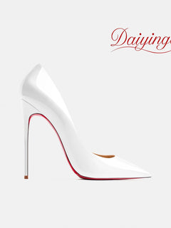 Heels For women 2026 Trend Leather Luxury Red Bottom High Heels 12cm Pointed Toe Stiletto Pumps Elegant Sexy Party Wedding Shoes