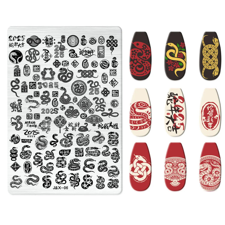 Flowers Love Nail Stamping Newspaper Splice Theme Irregular Stamping Plates Letter Nail Art Printing Stencil Tool Big Size Tools