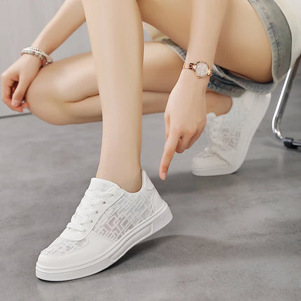 Casual Ell Toe Sneakers Low Top Spor Flats Trendy Versatile Student Leisure Rubber Outsole Summer Breathable Jogging Shoes