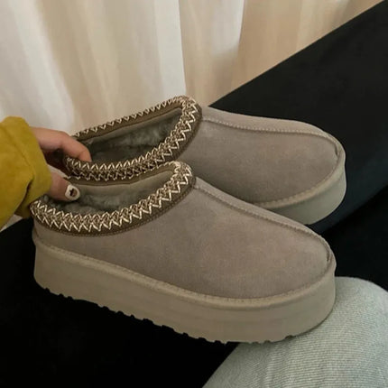 Tasman Winter Warm Wool Women's Tazz Classic Ultra Mini Slippers Thin Sole Genuine Leather And Fur Snow Boots