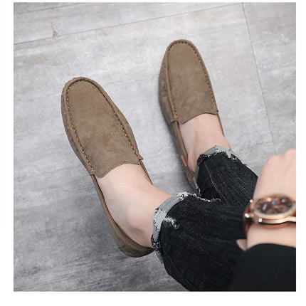 Scarpe Slip-On Artigianali in Vera Pelle per Uomo - Mocassini Casual Formali Traspiranti e Comodi con Suola in Gomma
