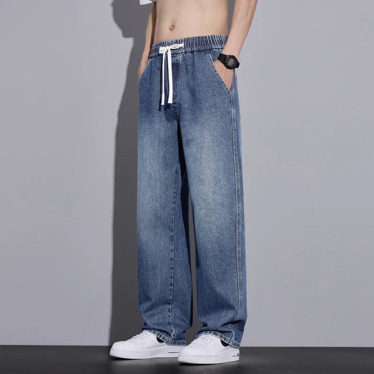 Abbigliamento da uomo Pantaloni a gamba larga Jeans larghi Streetwear Pantaloni in denim moda dritti