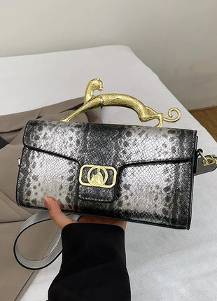 New Ladies Metal Buckle Simple Fashion Shoulder Bag Party Commuting Bag Women Luxury Brand Design PU Leather Bag PlatiNum