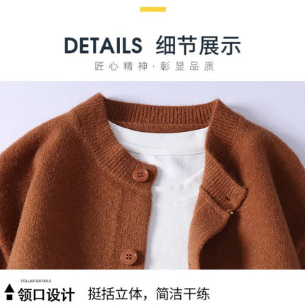 Legible Autumn and Winter Casual Sweater Men Loose Knitted Cardigan Male Round Neck Collar Sweatercoats Man