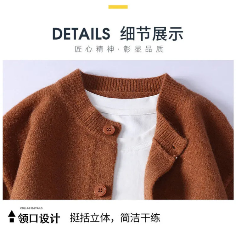 Legible Autumn and Winter Casual Sweater Men Loose Knitted Cardigan Male Round Neck Collar Sweatercoats Man