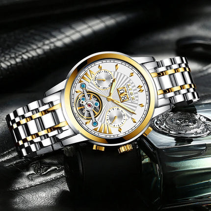 Orologi da Polso Meccanici Automatici LIGE 2026 per Uomo, Marca di Lusso, Orologio da Uomo con Tourbillon, Moda Business, Impermeabile platinumshop