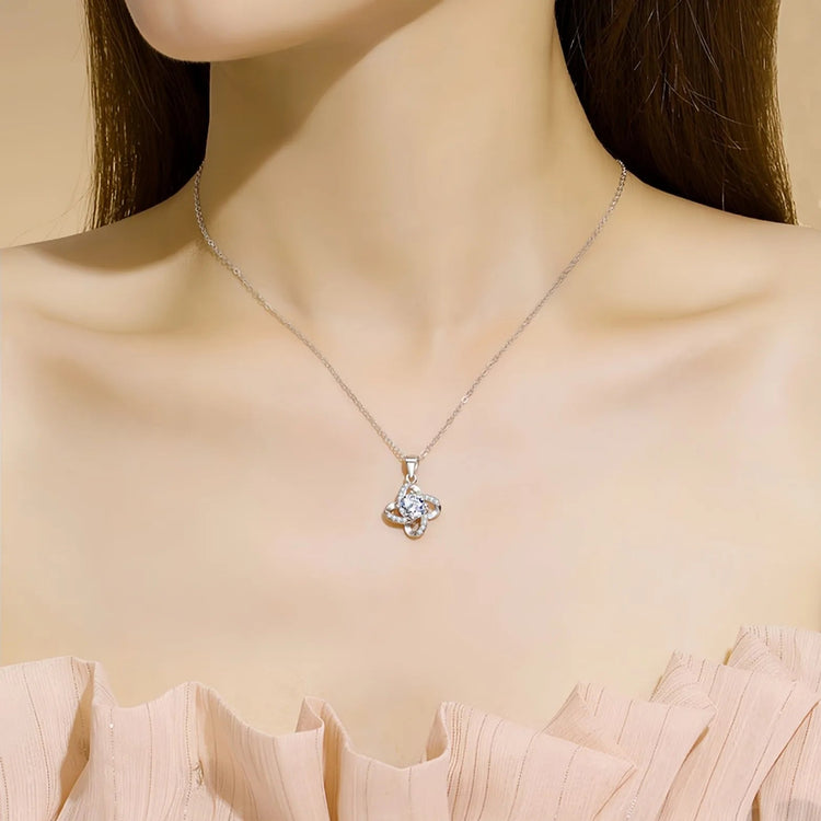 Nuova Collana in Argento Sterling 925 con Pendente in Zirconia 5A per Donna, Gioielli da Matrimonio, Accessori Raffinati, Catena alla Moda, Regalo per Feste PlatiNum