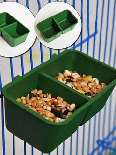 Comedero y bebedero 2 en 1 para pájaros, doble cuenco para loros, para jaula