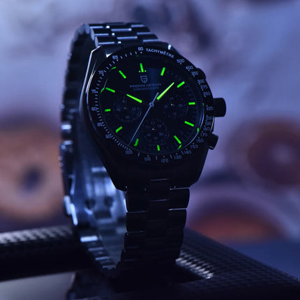 PAGANI DESIGN 2026 Nuovo Orologio da Uomo di Lusso con Vetro Zaffiro AR, Cronografo Sportivo con Quadrante Tachimetro 500, in Acciaio 316L, Luminoso