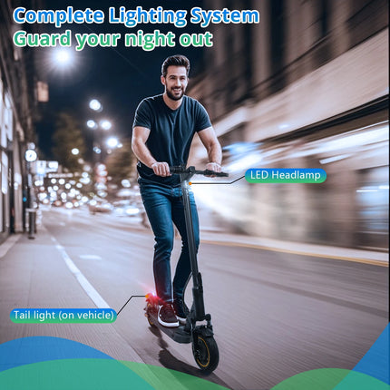Monopattino Elettrico AOVOPRO A1MAX con Motore Potente da 500W, Velocità Massima 35KM/H, Autonomia 45KM, Batteria 42V14.5AH, Pneumatici da 10 Pollici, Pieghevole e Intelligente