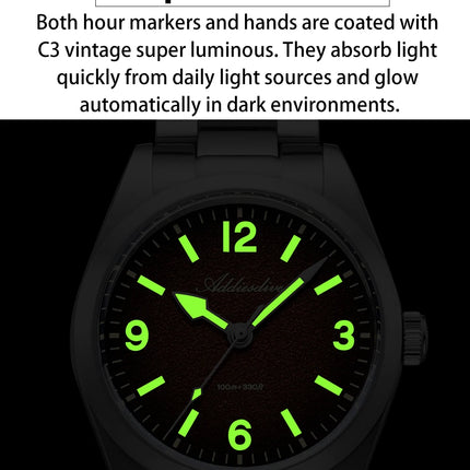 ADDIESDIVE Watches Men New 36mm Sapphire Quartz Wristwatch Japan 2035 Movement AR Coating BGW9 Luminous 100m Waterproof AD2544