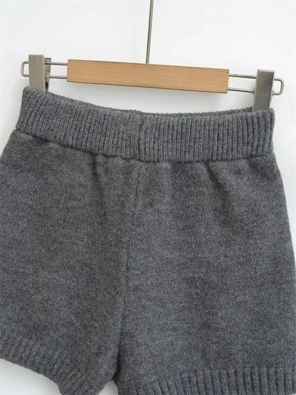 Hot Sexy Knit Shorts Women Korean Fashion Casual Outerwear Sheath Mini Pants 2025 Spring Solid Versatile Y2k Streetwear
