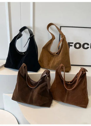 Women Suede Shoulder Bag with Zipper Hobo Bags Large Capacity Handbag Slouchy Bag Commuter Travel Bag Purses and Handbags PlatiNum