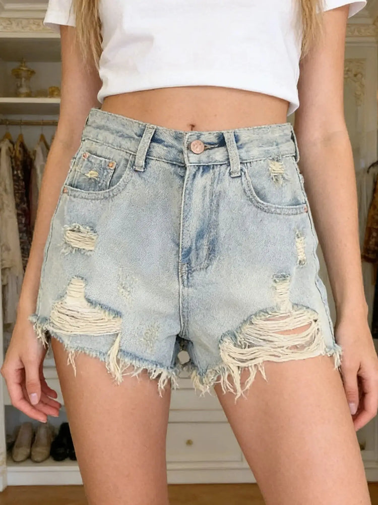 Pantaloncini in denim casual da donna azzurri Y2K Harajuku High Street Aesthetic Fashion Retro Sottili Jeans Corti Abbigliamento 2026 Nuovi