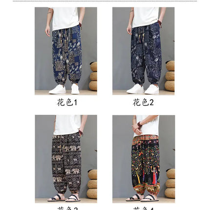 Nuovi pantaloni jogger da uomo in cotone primaverile, pantaloni oversize alla moda, hip hop con graffiti floreali, vita elastica, pantaloni harem, streetwear maschile