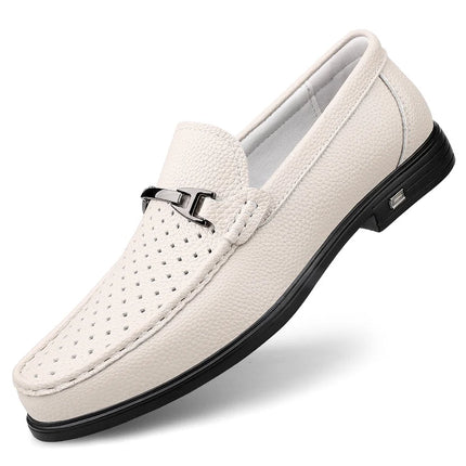 Mocassini in Vera Pelle per Uomo, Scarpe Casual Classiche per Lavoro e Pendolarismo, Slip-on Comodi per Passeggiate
