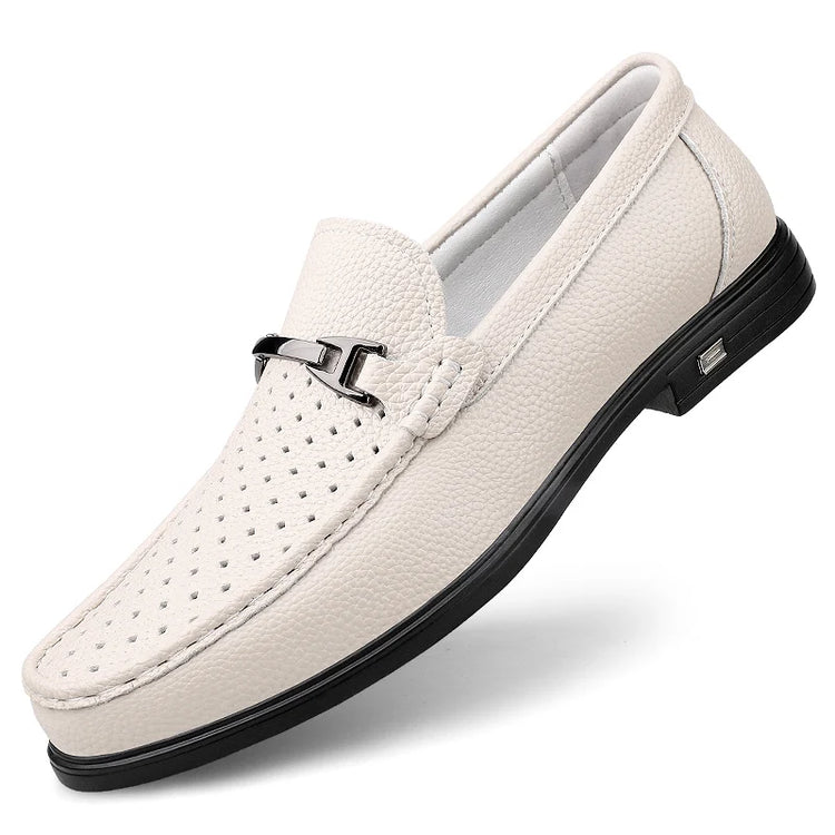 Mocassini in Vera Pelle per Uomo, Scarpe Casual Classiche per Lavoro e Pendolarismo, Slip-on Comodi per Passeggiate