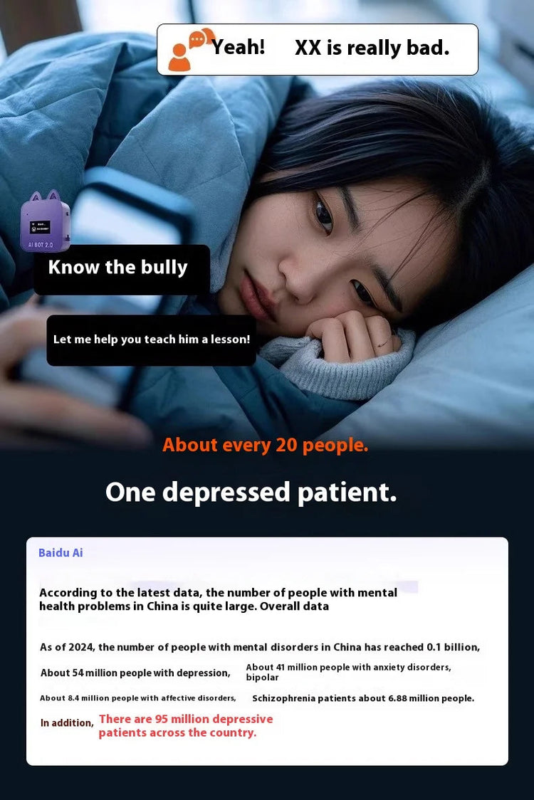 DeepSeek XiaoZhi Mini AI Emo Robot | Smart Voice Chatbot, Emotional Interaction, Personalized AI Companion, Unique Gift Idea PlatiNum