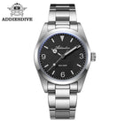 ADDIESDIVE Men's VH31 Quartz Watch Super Luminous 36mm Bubble Glass Wristwatch 100m Waterproof 316L Stainless Steel Watches Male