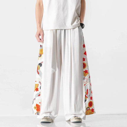 Pantaloni a Gamba Larga Streetwear da Uomo, Primaverili ed Estivi, Stampati, Casual, Stile Harem, Oversize, Vintage, Traspiranti e Comodi