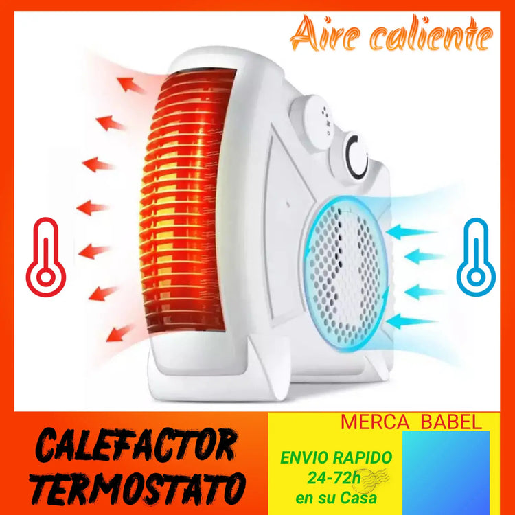 Compact Instant Heat YANISTA Bathroom Heater - Portable Electric Heater with Adjustable Thermostat, 1000W/2000W Dual Power, Ideal for Quick Heating in Any Room, Low Consumption Electric Radiator with Fan Function