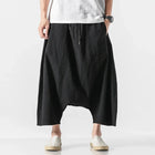 Men's Summer Oversized Casual Vintage Harem Style Cotton Linen Shorts Comfortable Wide Leg with Elastic Waist Plus Size