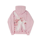 Harajuku American Retro Sakura Embroidery Pink Hoodie Y2K Jacket Men Women Oversized Gothic Streetwear Casual Fashion Outerwear