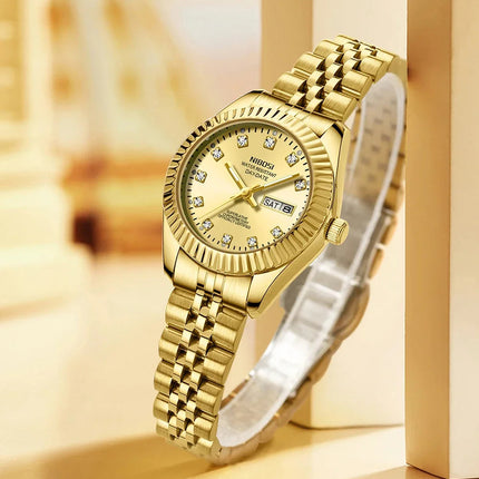 NIBOSI Orologi da donna con diamanti Orologio da donna casual di moda di lusso delle migliori marche Orologio da donna con data settimanale automatica impermeabile Reloj platinumshop