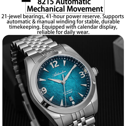 ADDIESDIVE Watch Sapphire New AD2560 Men Automatic Watches 8215 Mechanical Purple Dial Luminous Waterproof 200m Dive Wristwatch