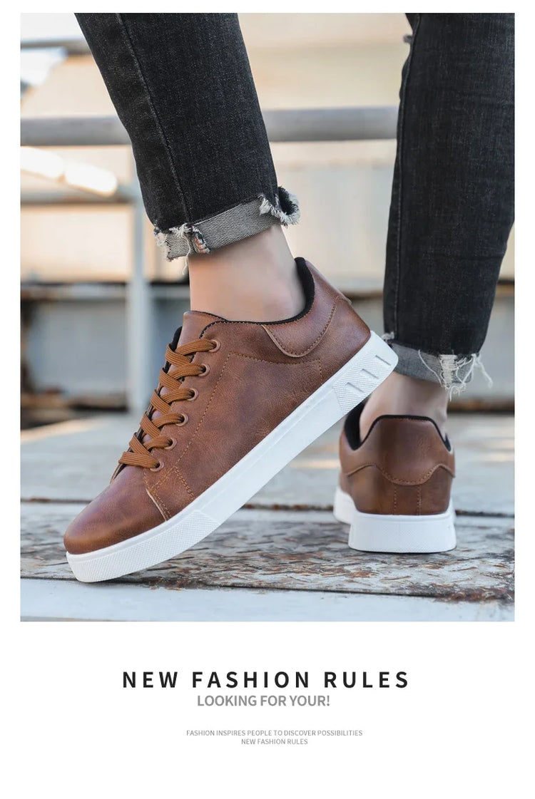 Casual Shoes Loafers British Leather Sneakers Flats Shoes Classic Men Leather Shoes Spring Summer New Trendy