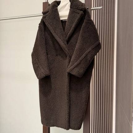 Max Teddy Coat 62% Alpaca 26% Wool 12% Silk Coat Winter Thicken Women's Coat