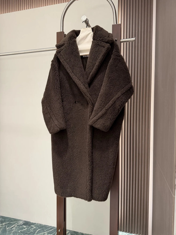 Max Teddy Coat 62% Alpaca 26% Wool 12% Silk Coat Winter Thicken Women's Coat