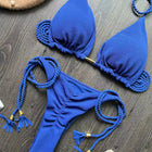 Costume da bagno bikini sexy con laccetti intrecciati, due pezzi, triangolare, stile brasiliano. platinumshop