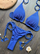 Costume da bagno bikini sexy con laccetti intrecciati, due pezzi, triangolare, stile brasiliano. platinumshop